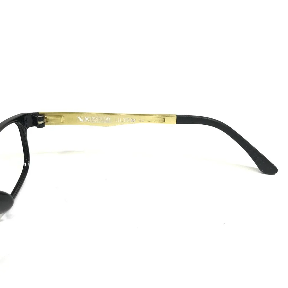 Oxygen Eyeglasses Frames 6011 Black/Gold Ultem Matte Rectangular 51-16-140